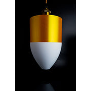 Nova Aura Ivory pendant light with matte white lower section and glossy warm gold upper detail