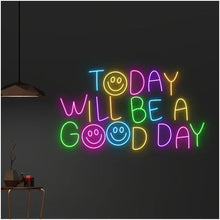 Good Day Smile Face LED neon sign for cheerful wall decor