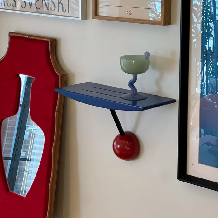 Solid wood wall organizer shelf for compact home storage
