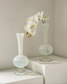 Jade glass tall flower vase for home decor