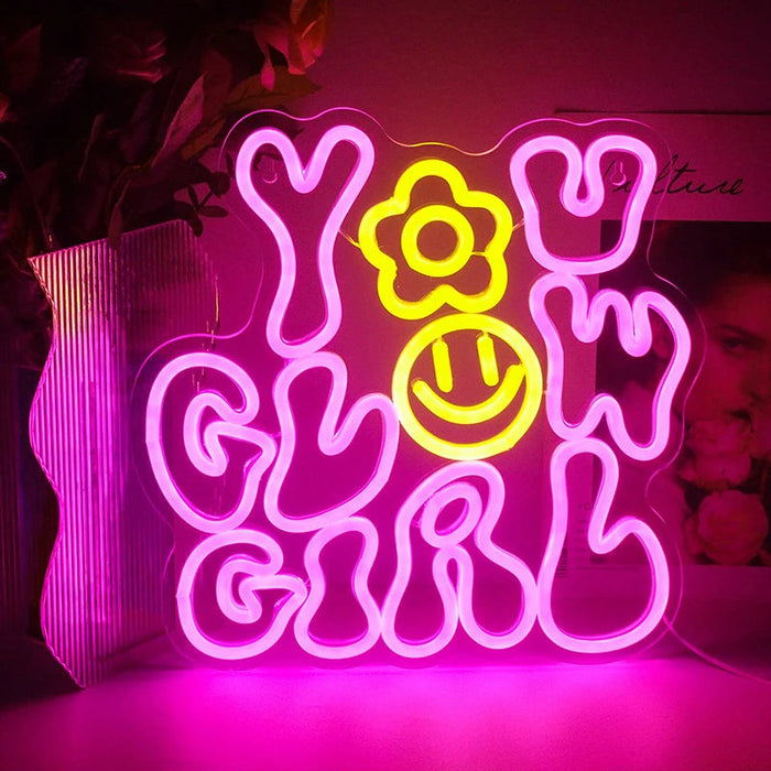 You Glow Girl LED neon sign for wall decor