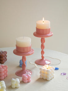 Roman column glass candle holder for elegant home decor
