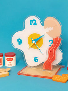 Egg-shaped acrylic desktop clock for home or office decor