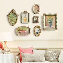 Retro Nordic wall art painting with resin frame for modern home decor