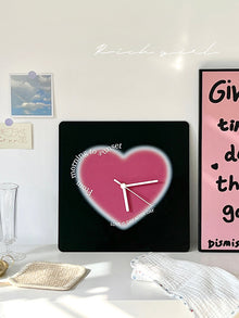 Heart-shaped acrylic wall clock for modern wall decor