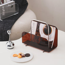Clear acrylic magazine and book rack for desk or floor storage