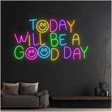 Good Day Smile Face LED neon sign for cheerful wall decor