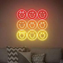 Happy face LED neon sign for cheerful wall decor