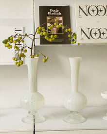 Jade glass tall flower vase for home decor