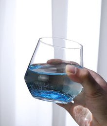 Iceberg-inspired clear glass tumbler for water and cocktails