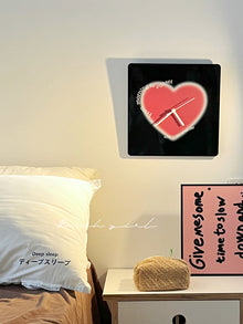 Heart-shaped acrylic wall clock for modern wall decor