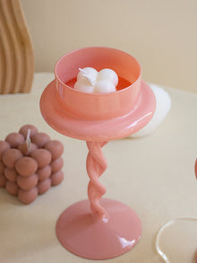 Roman column glass candle holder for elegant home decor