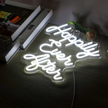 Happy Ever After neon wedding sign for romantic celebration décor