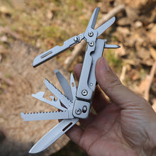 Ezüst összecsukható EDC multitool fogó kulcskarikával