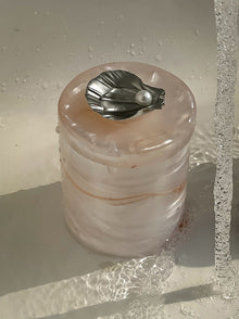 Pink pearl shell jewelry box for rings, earrings, and small accessories