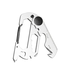 Fekete rozsdamentes acél EDC multitool kulcskarikával