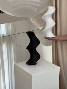 Black twist ceramic vase for flowers or decorative home styling