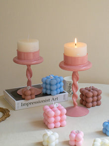 Roman column glass candle holder for elegant home decor
