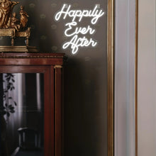Happy Ever After neon wedding sign for romantic celebration décor