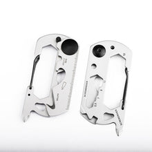 Fekete rozsdamentes acél EDC multitool kulcskarikával
