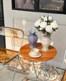 Peach purple glass flower vase with gradient finish