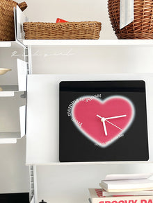 Heart-shaped acrylic wall clock for modern wall decor