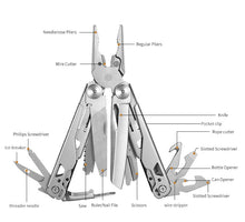 Ezüstszínű rozsdamentes acél multitool fogó
