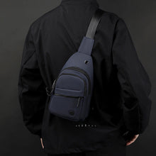 Fekete crossbody sling táska cipzáras rekeszekkel