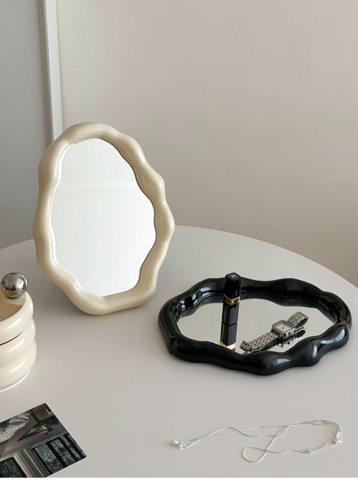 Black cloud shaped makeup mirror for vanity, desk, or wall decor
