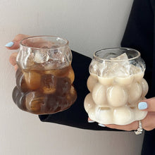 Grape shaped glass coffee cup with handle
