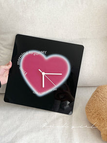 Heart-shaped acrylic wall clock for modern wall decor