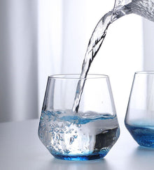 Iceberg-inspired clear glass tumbler for water and cocktails