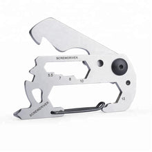 Fekete rozsdamentes acél EDC multitool kulcskarikával