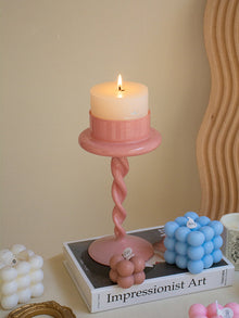 Roman column glass candle holder for elegant home decor