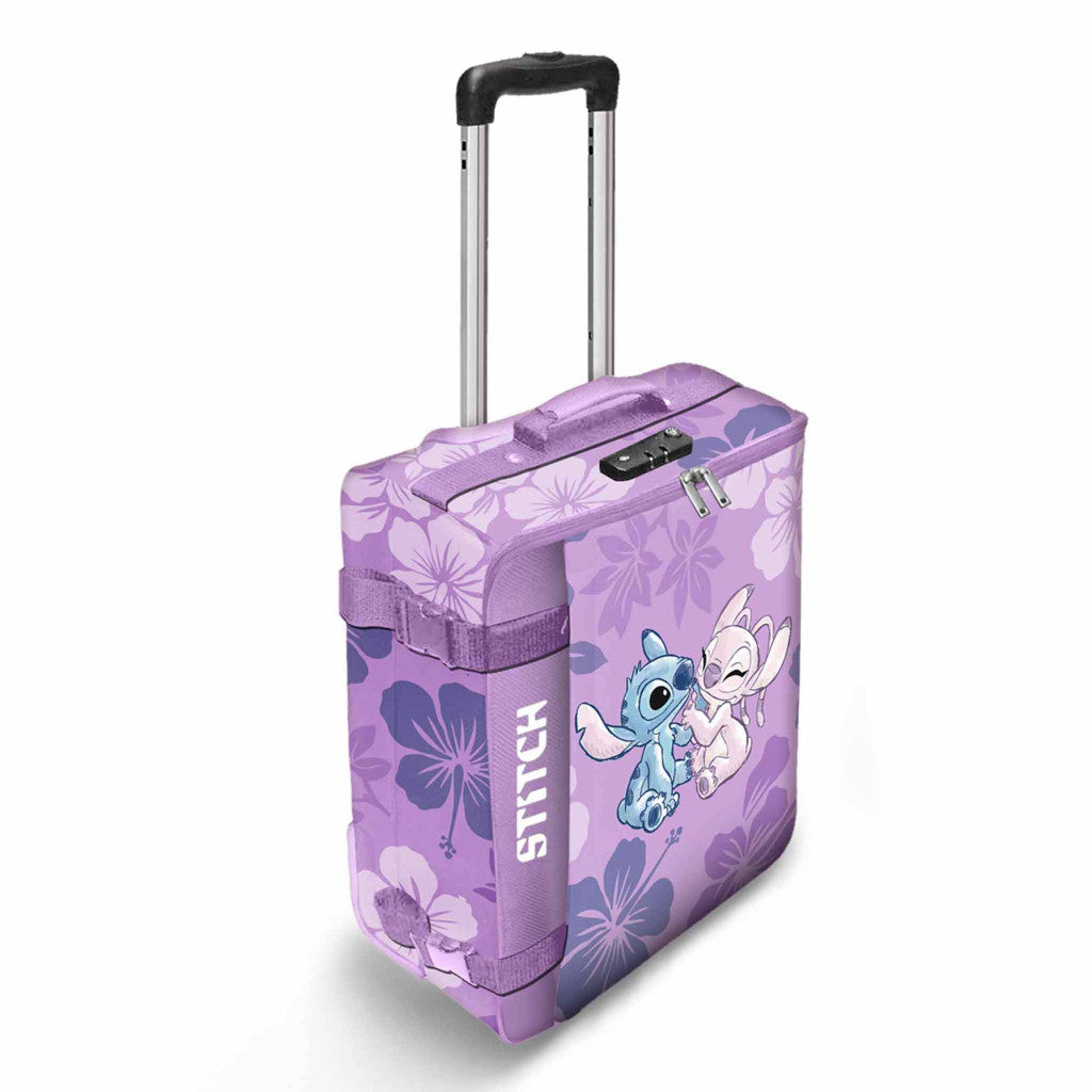 Rózsaszín STITCH összehajtható kabinos bőrönd
