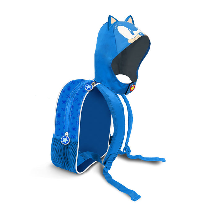 Sonic kapucnis gyerek hátizsák vízálló anyagból