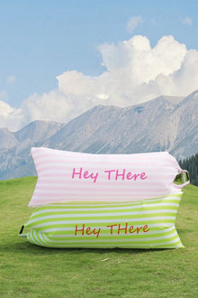 Inflatable outdoor lounger sofa for portable seating at the beach, campsite or garden