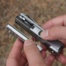 Ezüst összecsukható EDC multitool fogó kulcskarikával