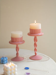 Roman column glass candle holder for elegant home decor