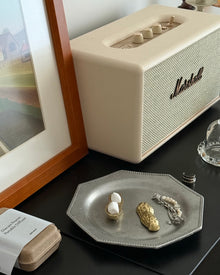 Peanut-shaped brass aroma box with refillable ceramic scent stones