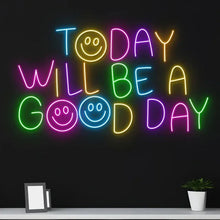 Good Day Smile Face LED neon sign for cheerful wall decor