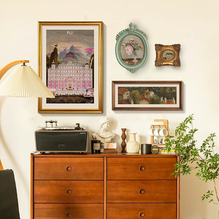 Set of four vintage French-style framed wall art prints