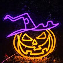 Pumpkin Halloween neon sign for festive wall decor
