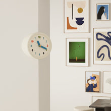 White double-sided corner clock with dots dial