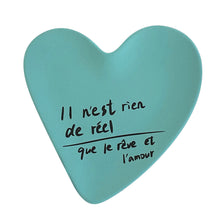 Mint green heart-shaped bamboo fiber plate for casual dining