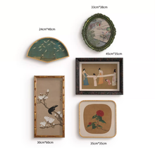 Oriental style decorative wall art set of 5 for home decor