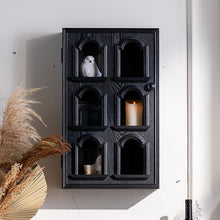 Vintage wooden wall display cabinet shelf for small home storage