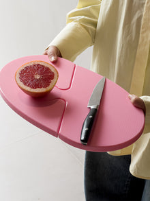 Heart-shaped wooden puzzle cutting board with detachable sections
