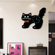 Cat shaped wall clock for decorative home wall decor