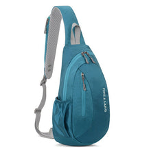 Fekete nylon sling táska több zsebbel